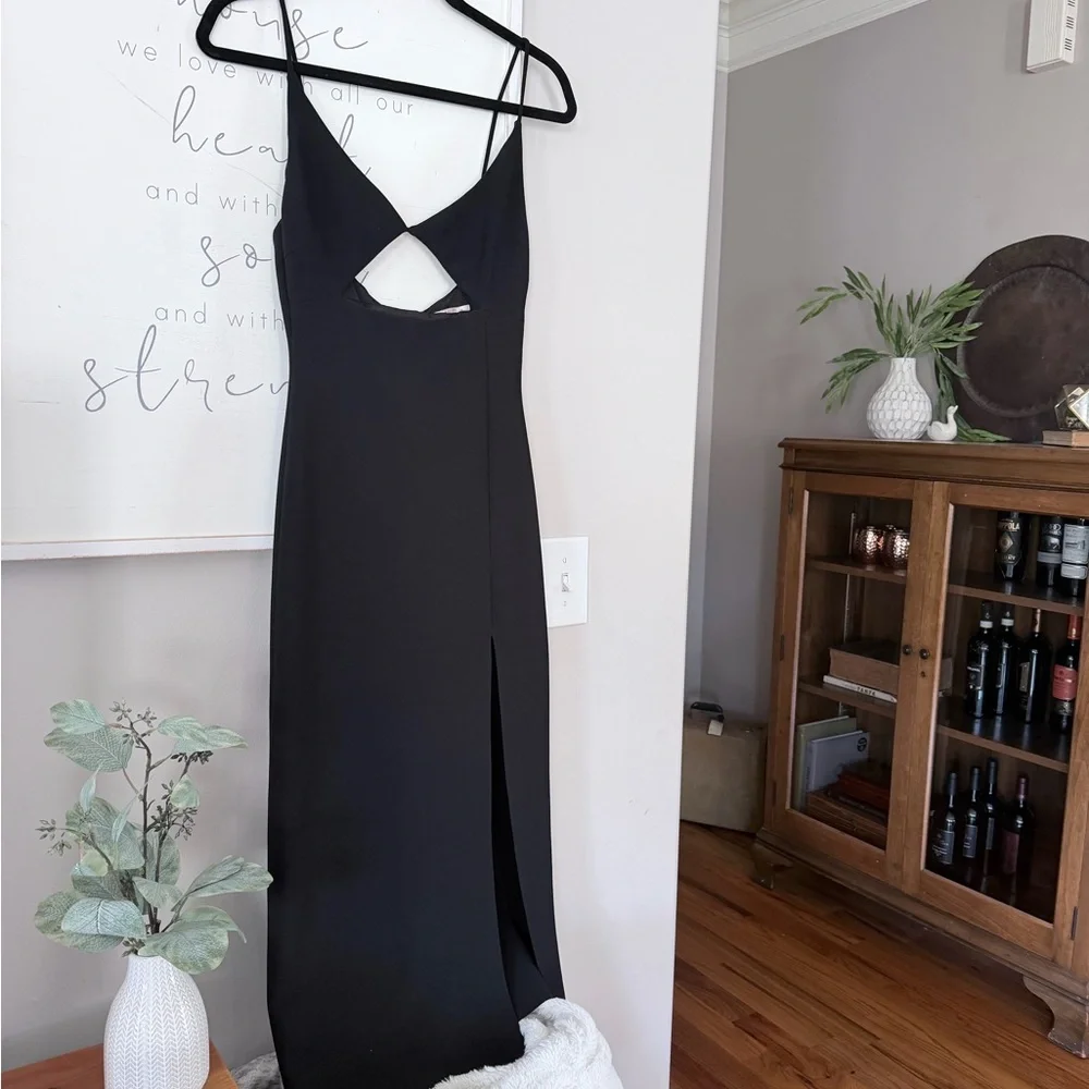 Bec & Bridge Josette Strappy Cut Out Black Midi Evening Cocktail Formal Dress 4